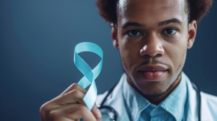 A Doctor Holding Awareness Ribbon