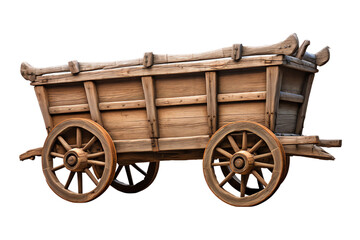 This is a wooden cart with two wheels. It is used to transport goods.