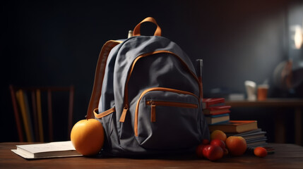 a backpack with a pencil and a book, back to school,ai