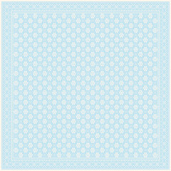 Hijab scarf flower abstract pattern.Ethnic geometric ornament with frame motif border hijab pattern.Design for fabric,print,scarves,shawl,kerchief,bandana,clothing,pareo,pillows,tablecloth,decoration.