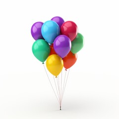 Colorful balloons isolated on white background for birthday party or holiday event