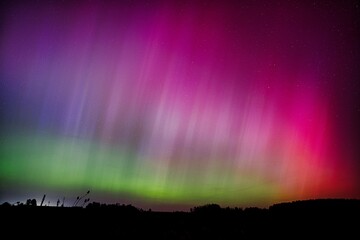 Colorful beautiful northern lights in germany