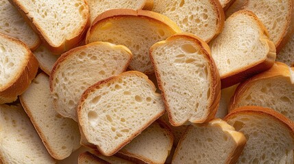 Bakery Basics: Top-down view of sliced bread, ideal for culinary designs.