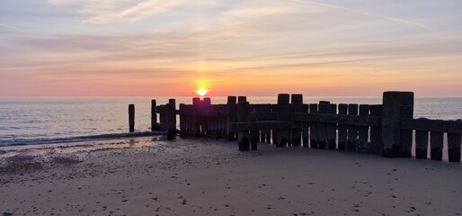 Sunrise Walcott Beach Norfolk UK