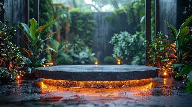 Advanced blank mockup podium incorporating biometric sensors to tailor product information displayed based on the viewer s engagement level