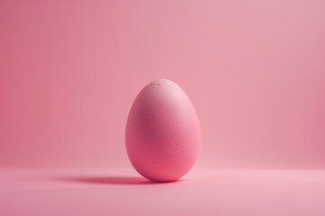 Fototapeta premium A pink egg is sitting on a pink background