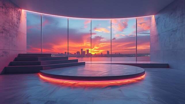 Interactive blank mockup podium with an embedded 360degree camera system, providing live feed and interactive displays to enhance user engagement