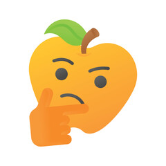 Well designed thinking emoji icon design, ready to use premium vector