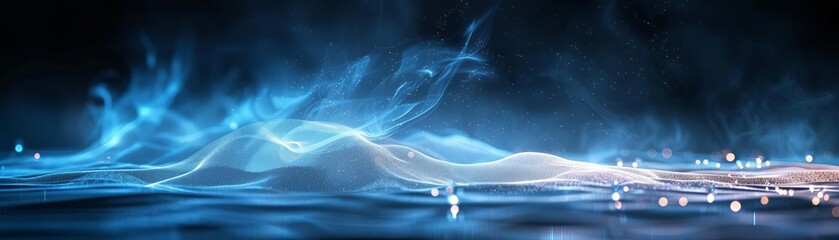 Air flow and water drop set of vector elements Abstract light effect blowing from an air conditioner, purifier or humidifier Dynamic isometric blurred motion flow, epic editorial