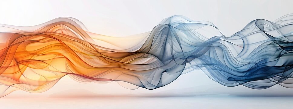 Air flow set of vector elements on a white background Abstract light effect blowing from an air conditioner