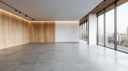 Minimalist Modern Office with Cityscape View