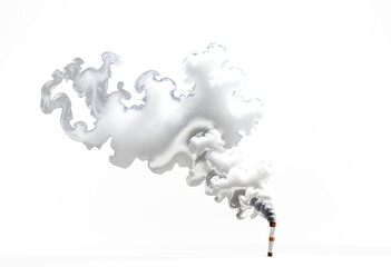 Billowing white smoke against a dark background