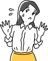 断りポーズを取る女性