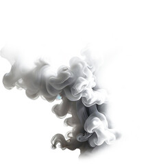 Billowing white smoke against a dark background