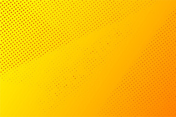Dotted halftone pattern on yellow orange background. Abstract retro pop art texture for presentation, wallpaper, flyer, banner, poster, banner, brochure and more.