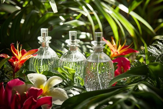 Capture the luxury of grooming with a backdrop of glamour, using a cosmetic product that leaves a fragrance trail of essential perfume oils