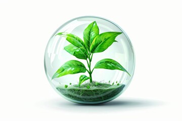 Dome protects the plant The concept of environmental protection Futuristic sprout vector illustration, Summertime wallpaper