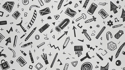 Doodle Delight Creative School Icons on Chalkboard Pattern