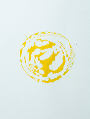 yellow round texture and marble background