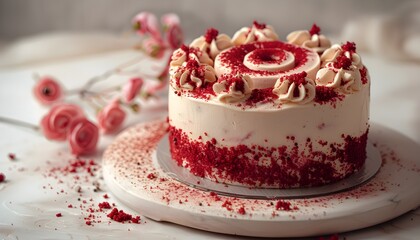 Red velvet cake.	
