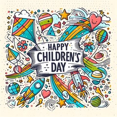 illustration of an background Happy childrens day 