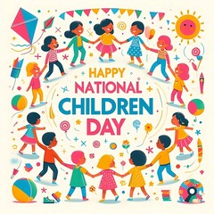 Fototapeta premium children with a frame. International childrens day 