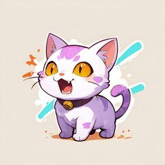 cute cat, kawaii animal mascot