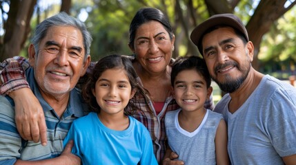 Fototapeta premium Happy Multigenerational Family Enjoying Outdoor Gathering