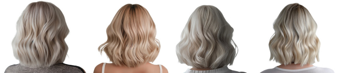 Fototapeta premium Set of Back shot of Woman platinum blonde hair 