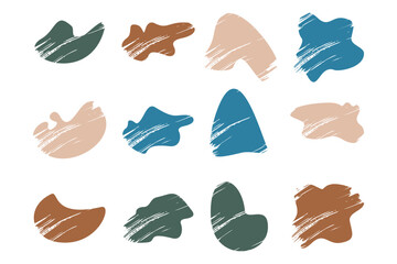 Grunge Blobs Fluid Shapes pictogram symbol visual illustration Set.