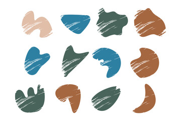 Grunge Blobs Fluid Shapes pictogram symbol visual illustration Set.