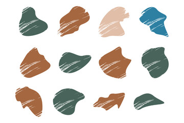 Grunge Blobs Fluid Shapes pictogram symbol visual illustration Set.
