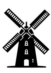 Fototapeta premium Windmill svg, wind turbine svg, windmill png, windmill vector, windmill outline, windmill clipart, windmill base svg, Windmill Silhouette