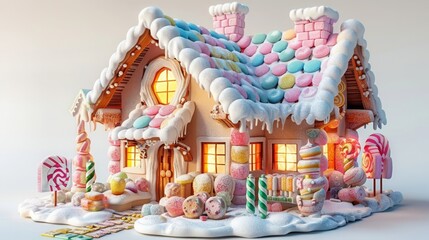 A house made of candy and lollipops