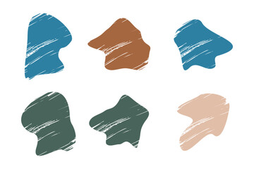 Grunge Blobs Fluid Shapes pictogram symbol visual illustration Set.