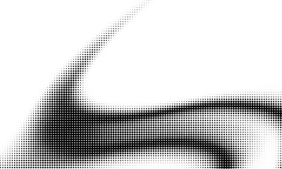 Monochrome gradient halftone dots background. Overlay png illustration. Abstract grunge dots on...