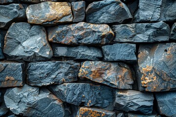 Close-up of gold veins on blue-black stone showcasing a rich, detailed texture highlighting natural art