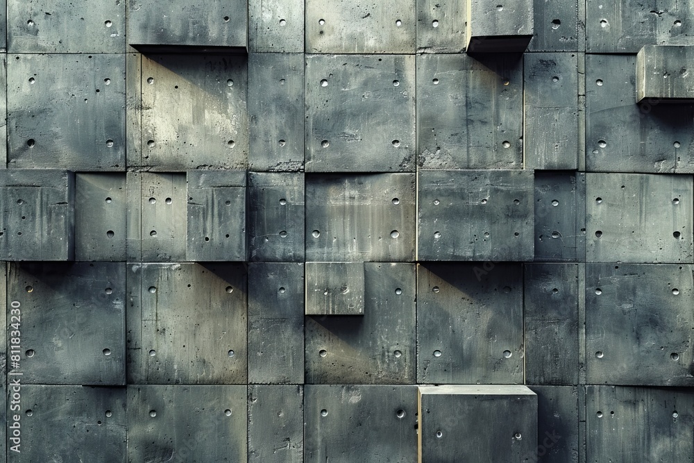 Poster this high-resolution image shows a detailed gray metal wall with an intricate geometric pattern of s
