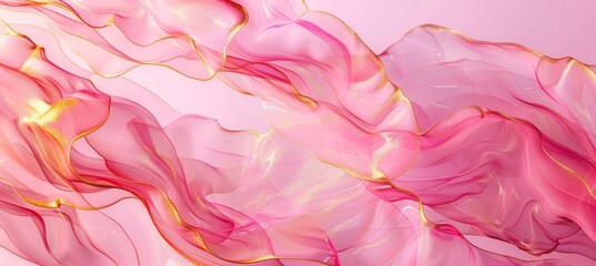 Fototapeta premium Abstract fluid art in pink and gold, liquid ink painting (kitchen glass)