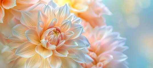 Obraz premium Beautiful pastel colored dahlia flower background, (kitchen glass)