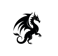 Vector dragon silhouette illustration