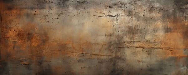 Fototapeta premium Aged Beauty: Rustic Metal Texture with Rich Orange and Gray Tones Banner