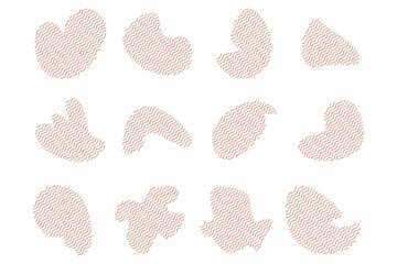 Blobs Fluid Shapes with Zig Zag Lins Set pictogram symbol visual illustration Set