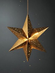 golden star on black background