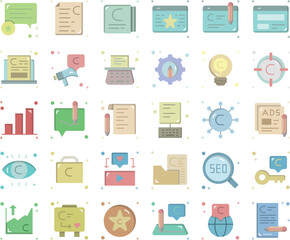 Copywriter icon set vector illustration stock