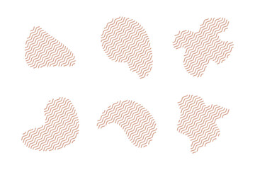 Blobs Fluid Shapes with Zig Zag Lins Set pictogram symbol visual illustration Set