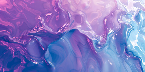 Purple blue fluid liquid surface background. Colorful shiny texture poster wallpaper. Raster bitmap digital illustration. Graphic design art. AI artwork.