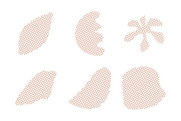 Blobs Fluid Shapes with Zig Zag Lins Set pictogram symbol visual illustration Set