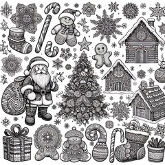 A collection of christmas decoration attractive harmony lively used for printing illustrator