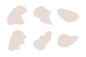 Blobs Fluid Shapes with Zig Zag Lins Set pictogram symbol visual illustration Set